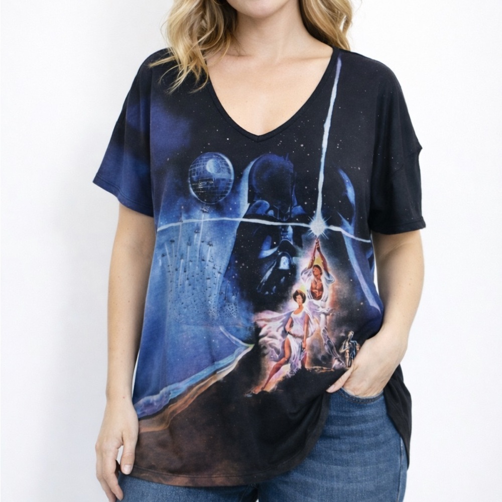 Rock & Republic Black Star Wars Tee Shirt